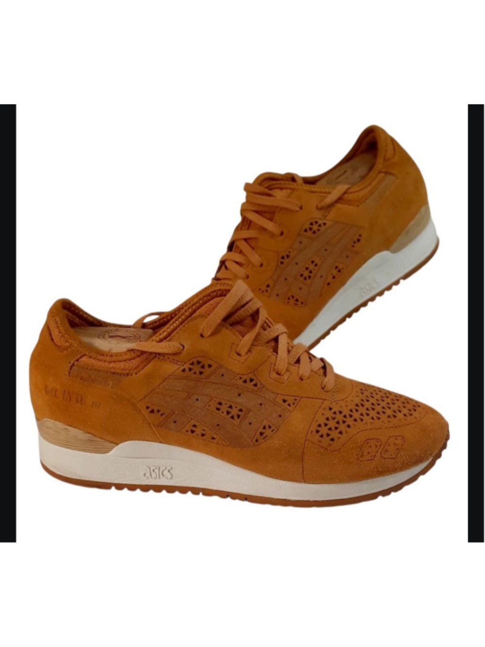 Asics Tiger Men’s Gel-Lyte 111 Laser Cut Suede Shoes Size 8.5 H5E3L Tan Kith - Picture 2 of 6